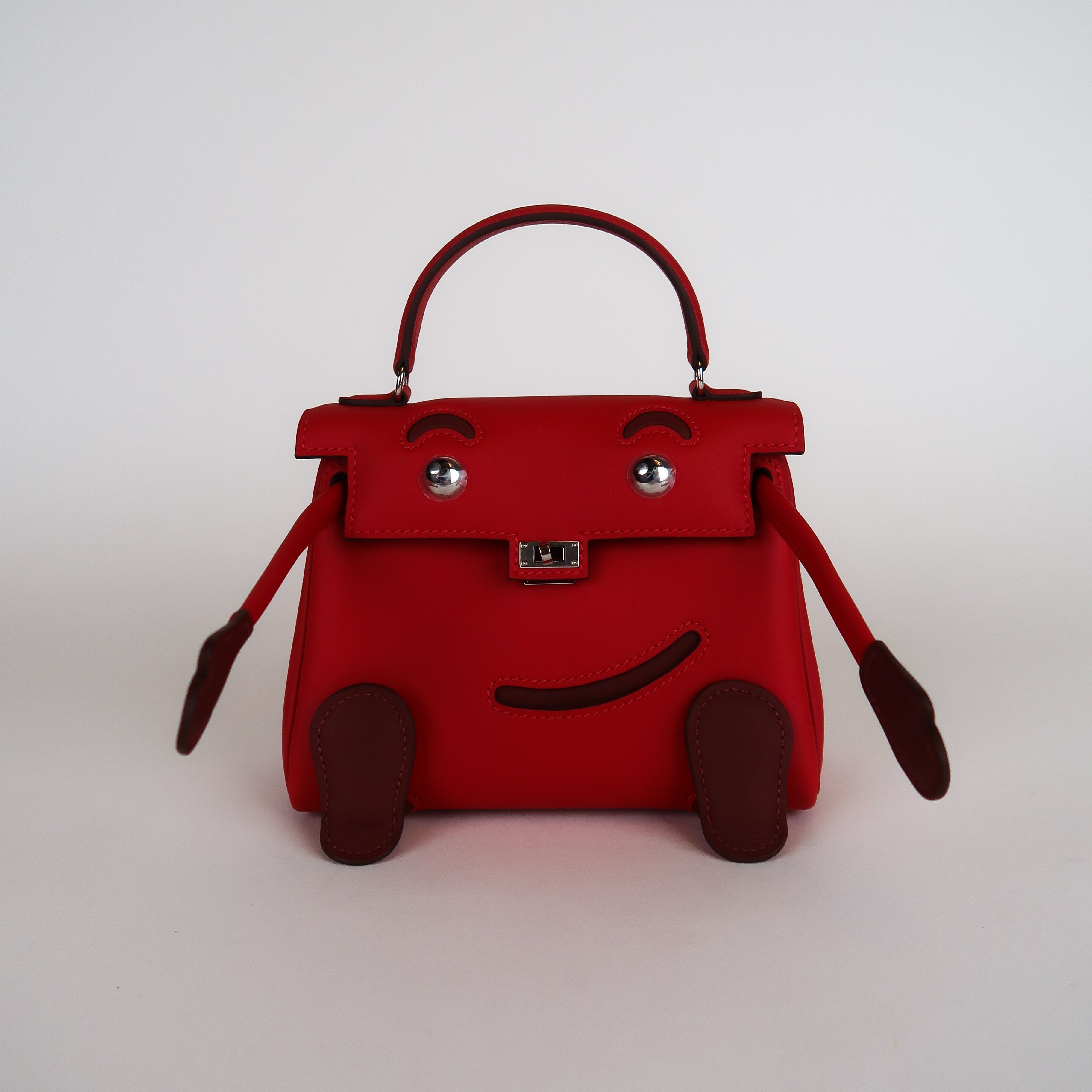 Hermès Rouge Radieux Swift Kelly Doll (PHW | 2025)