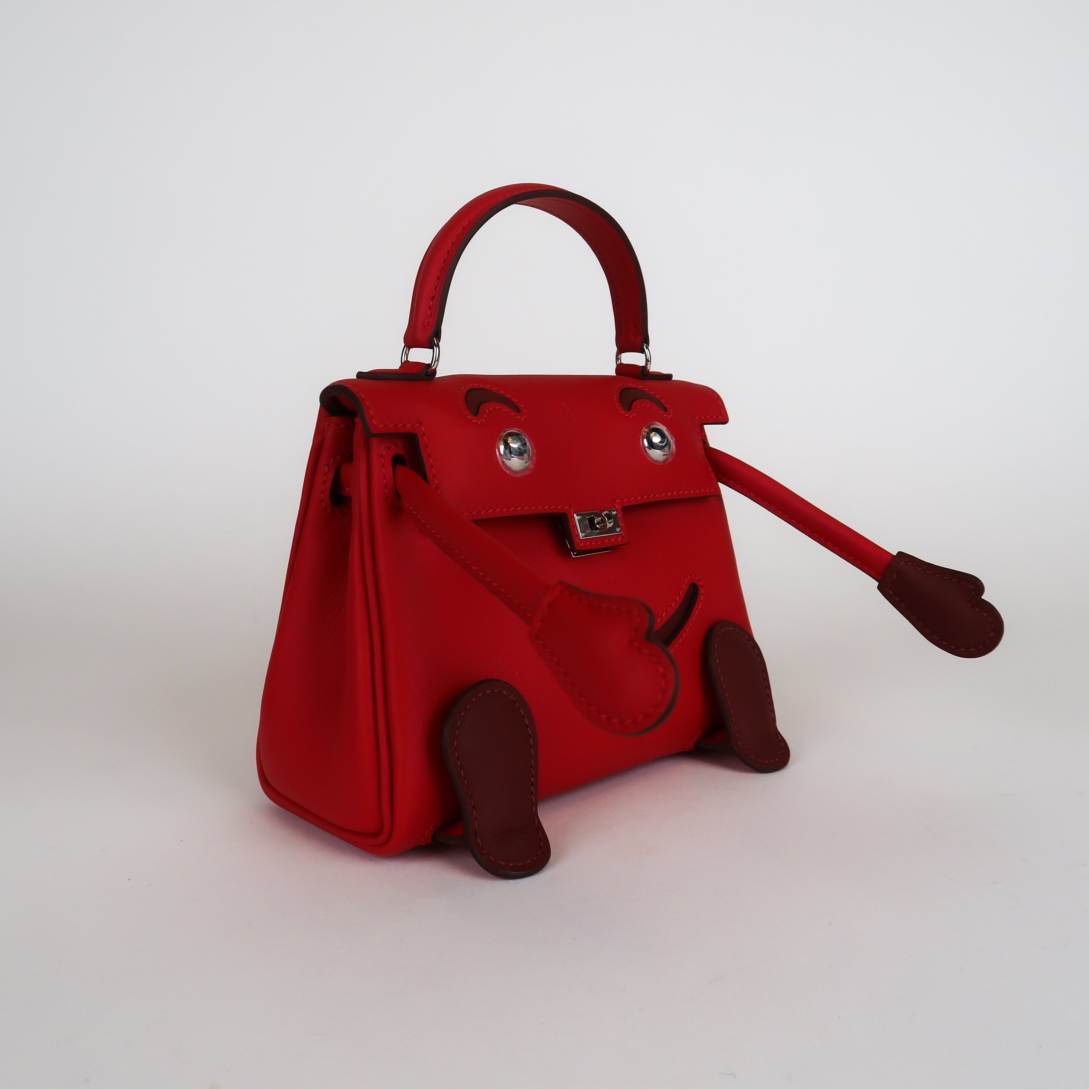Hermès Rouge Radieux Swift Kelly Doll (PHW | 2025)