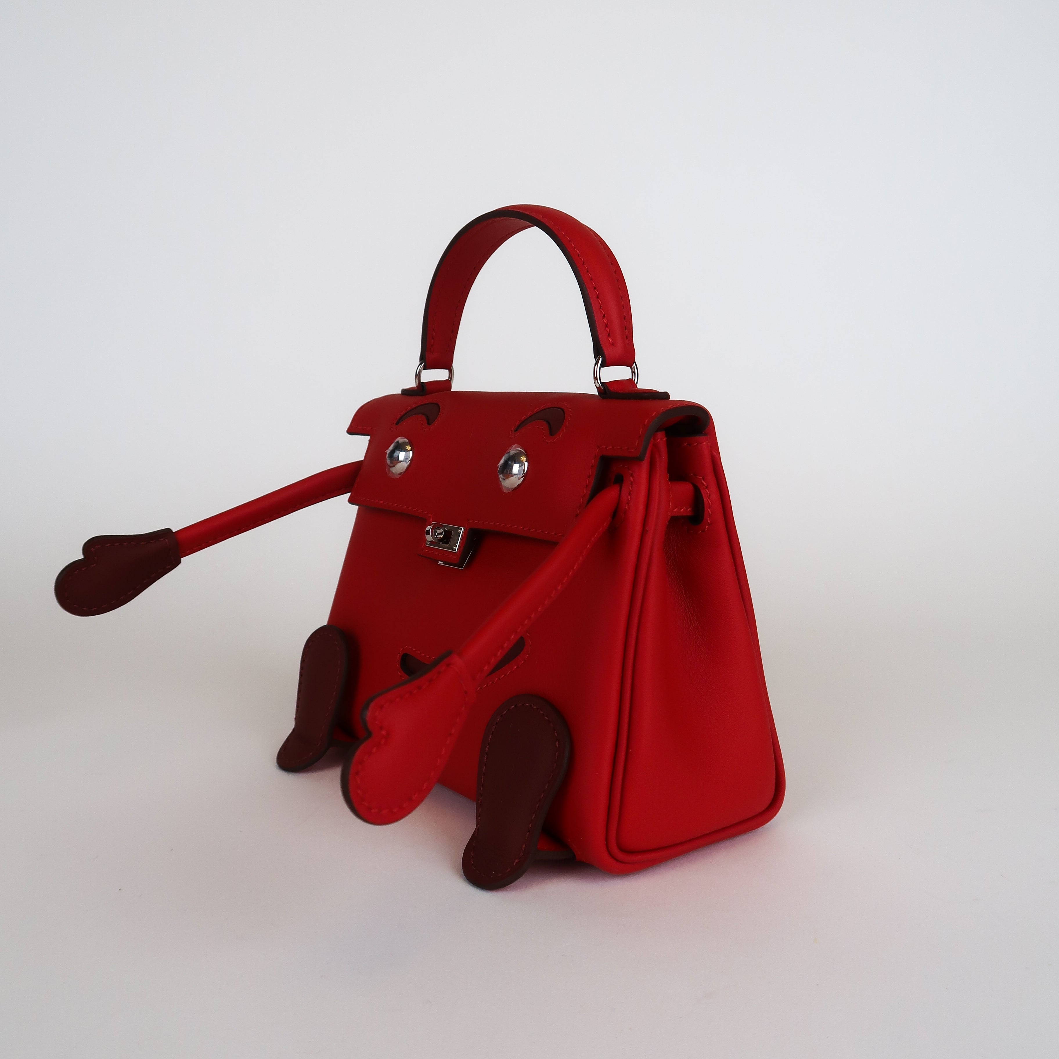 Hermès Rouge Radieux Swift Kelly Doll (PHW | 2025)