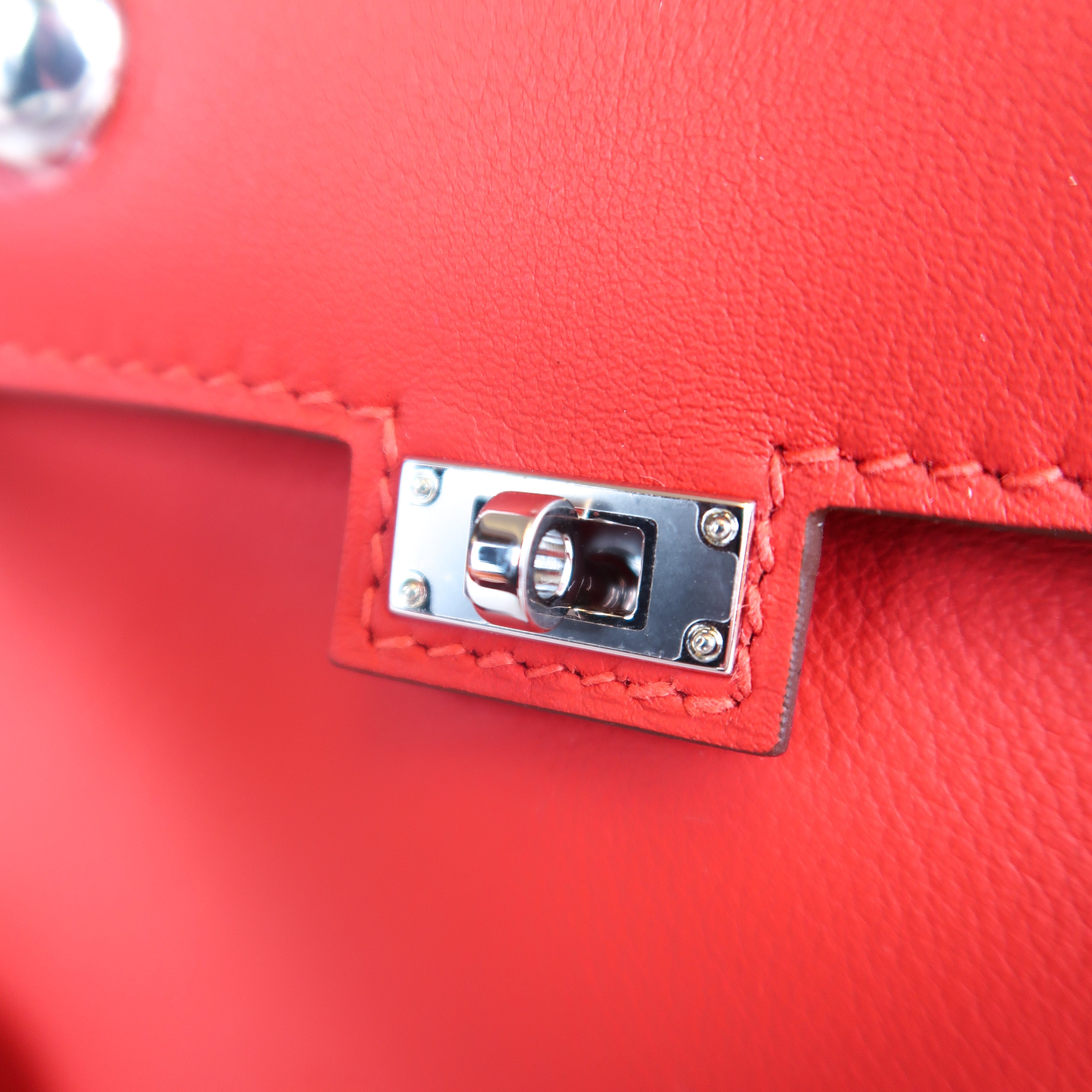 Hermès Rouge Radieux Swift Kelly Doll (PHW | 2025)