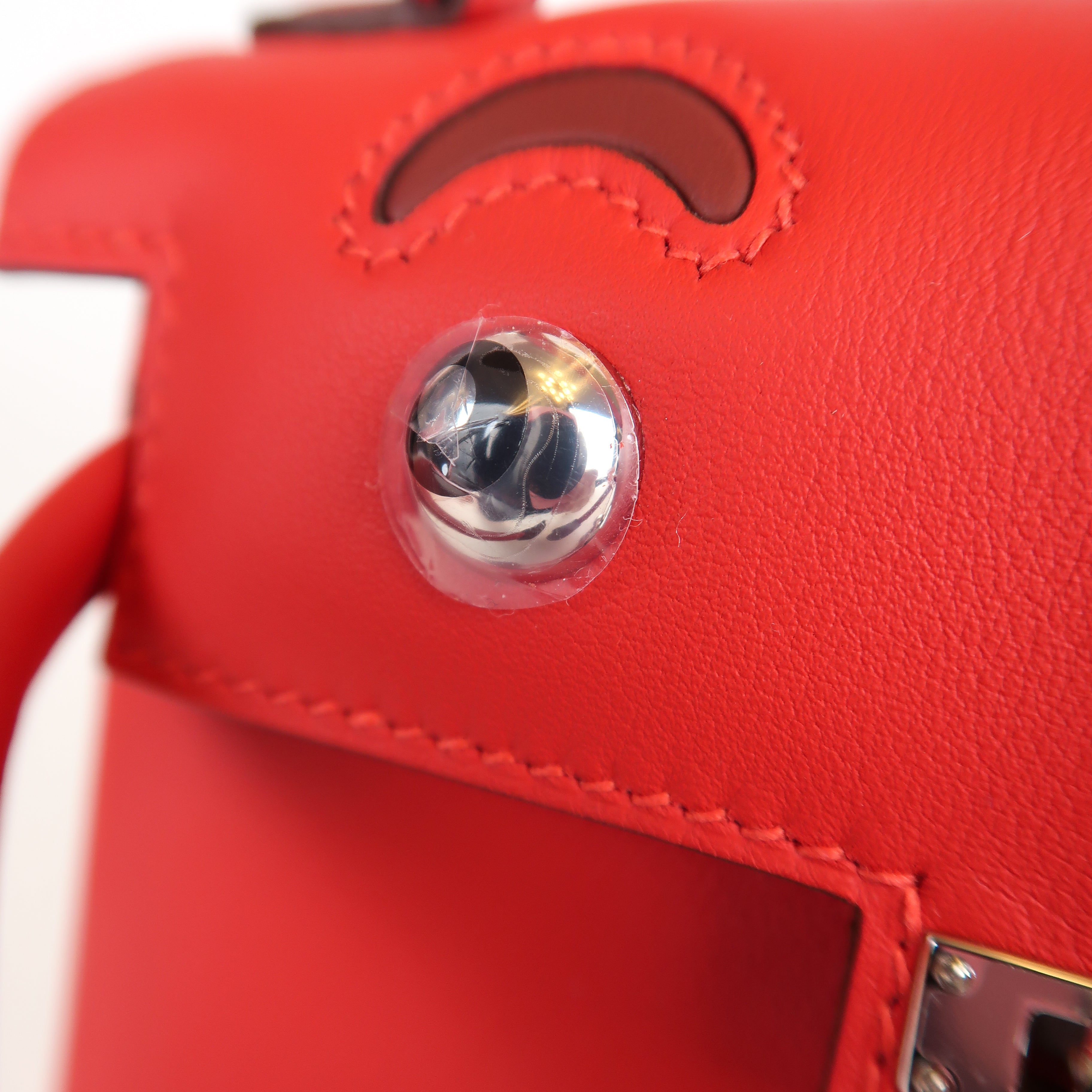Hermès Rouge Radieux Swift Kelly Doll (PHW | 2025)