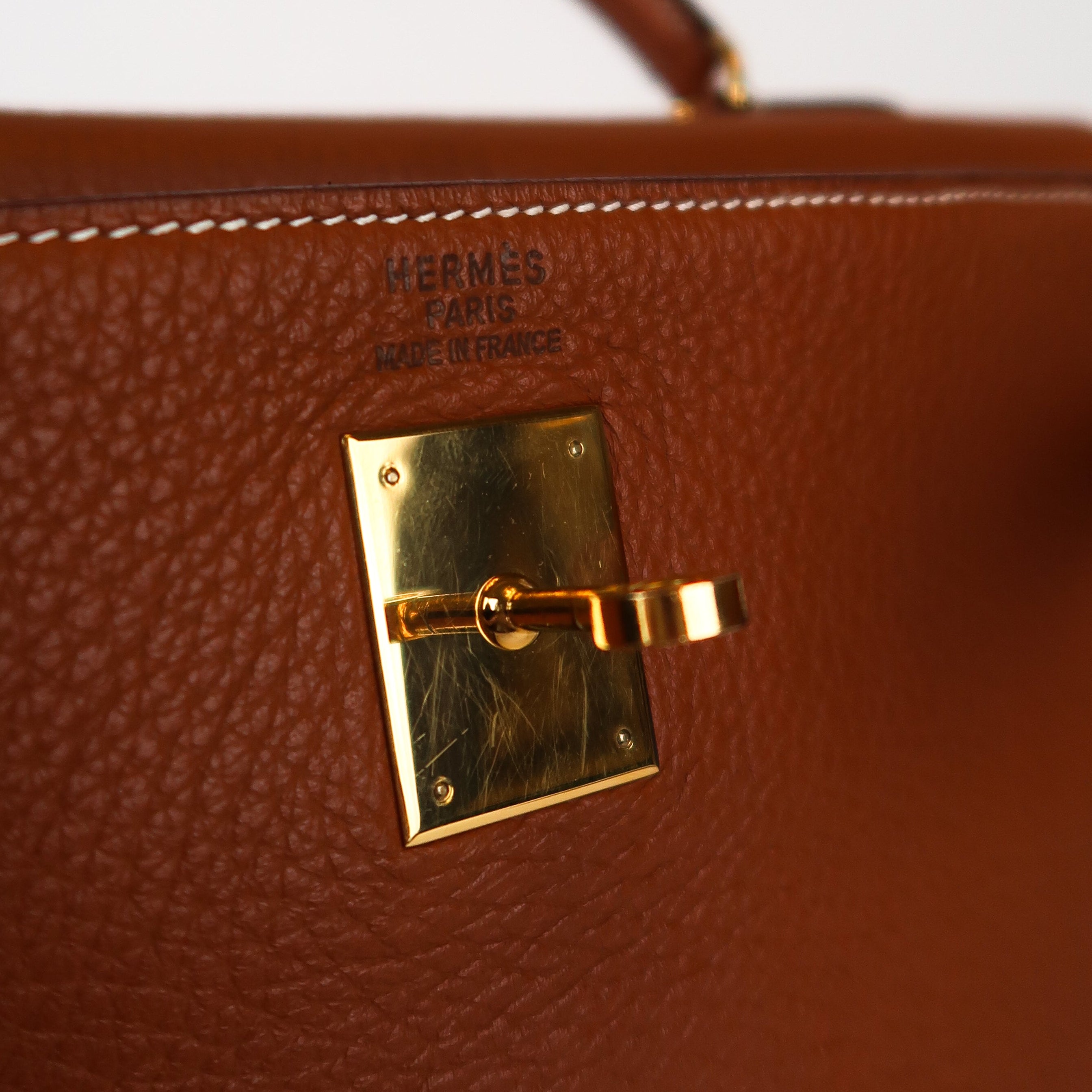 Vintage Hermès Gold Clemence Kelly 35 (GHW | 1995)
