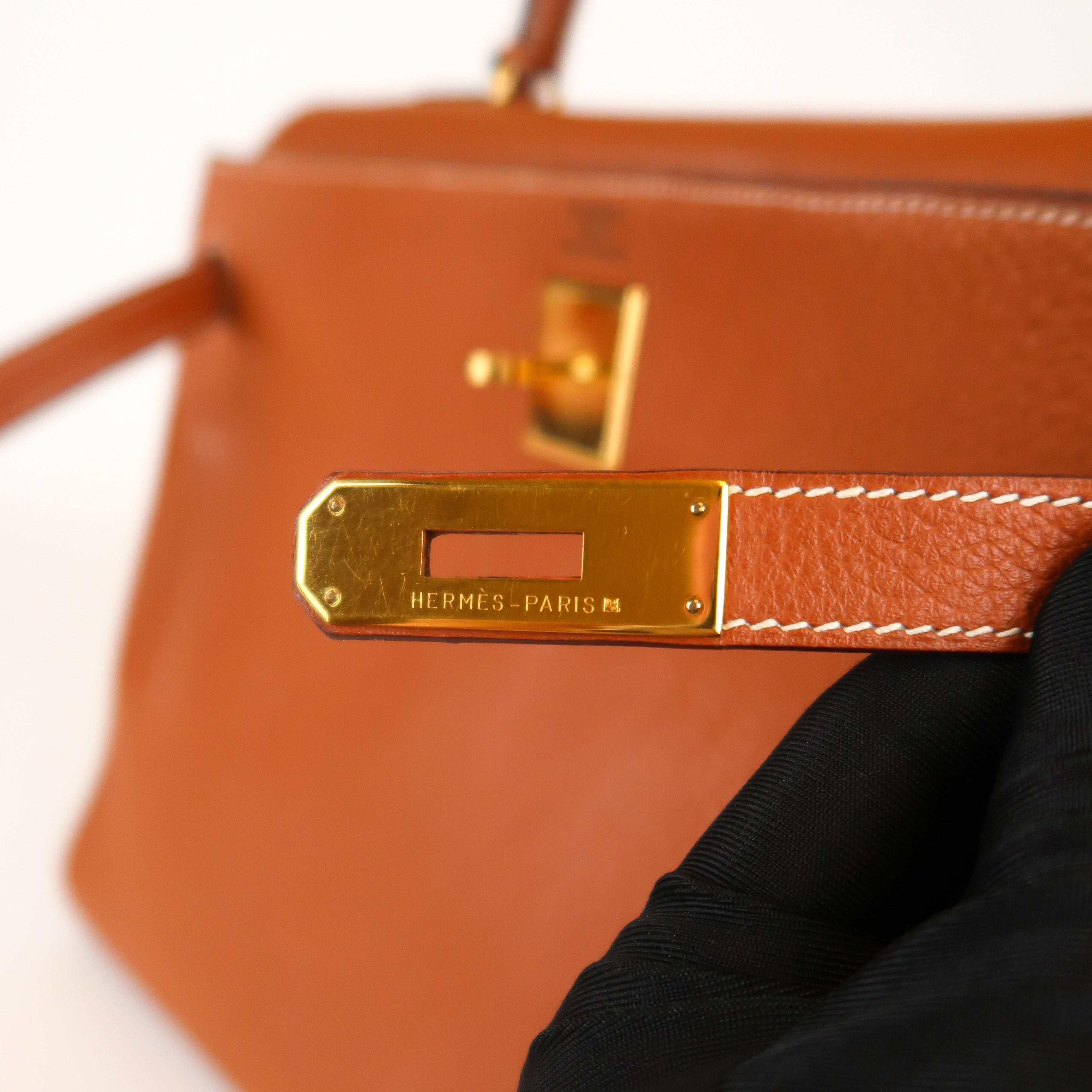 Vintage Hermès Gold Clemence Kelly 35 (GHW | 1995)