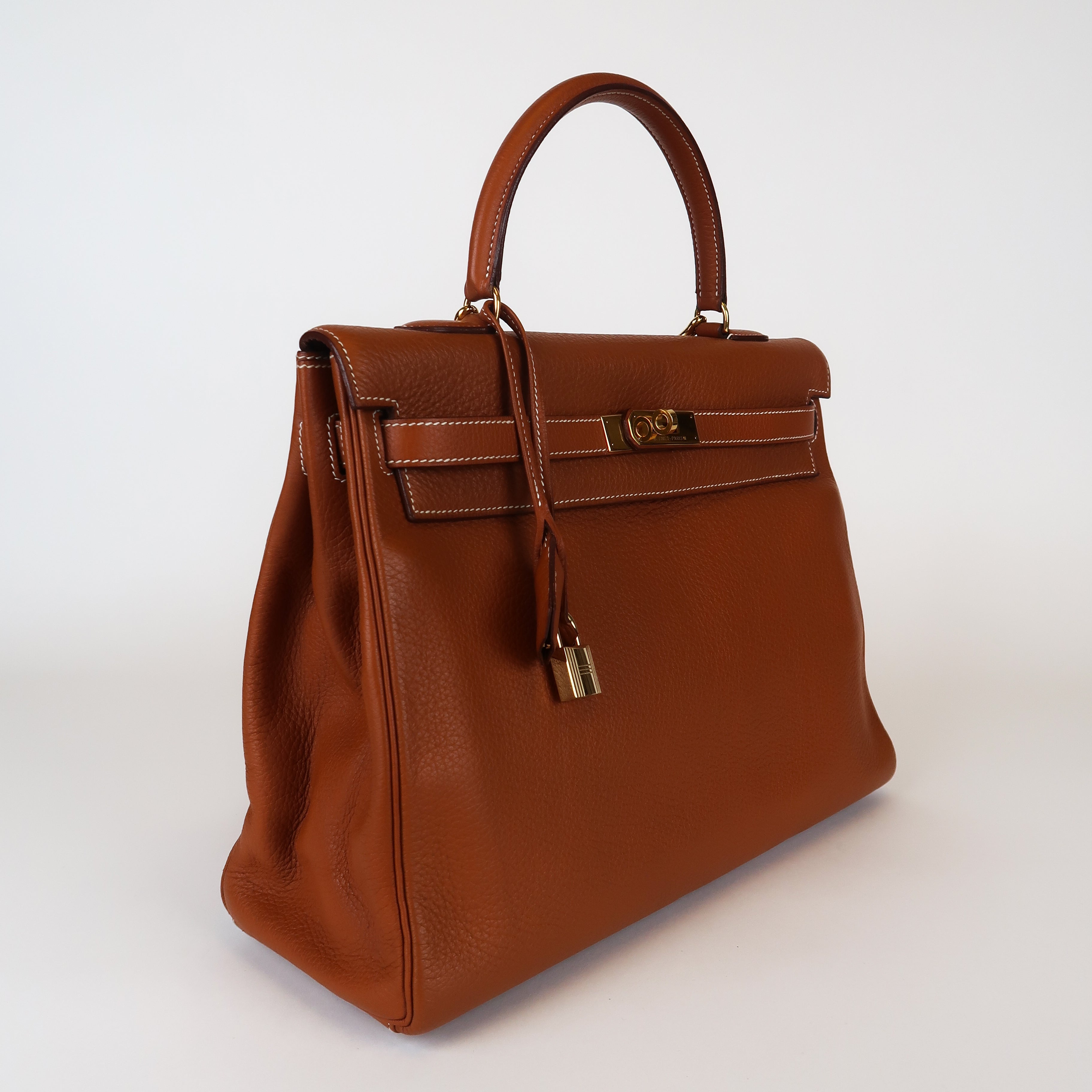 Vintage Hermès Gold Clemence Kelly 35 (GHW | 1995)