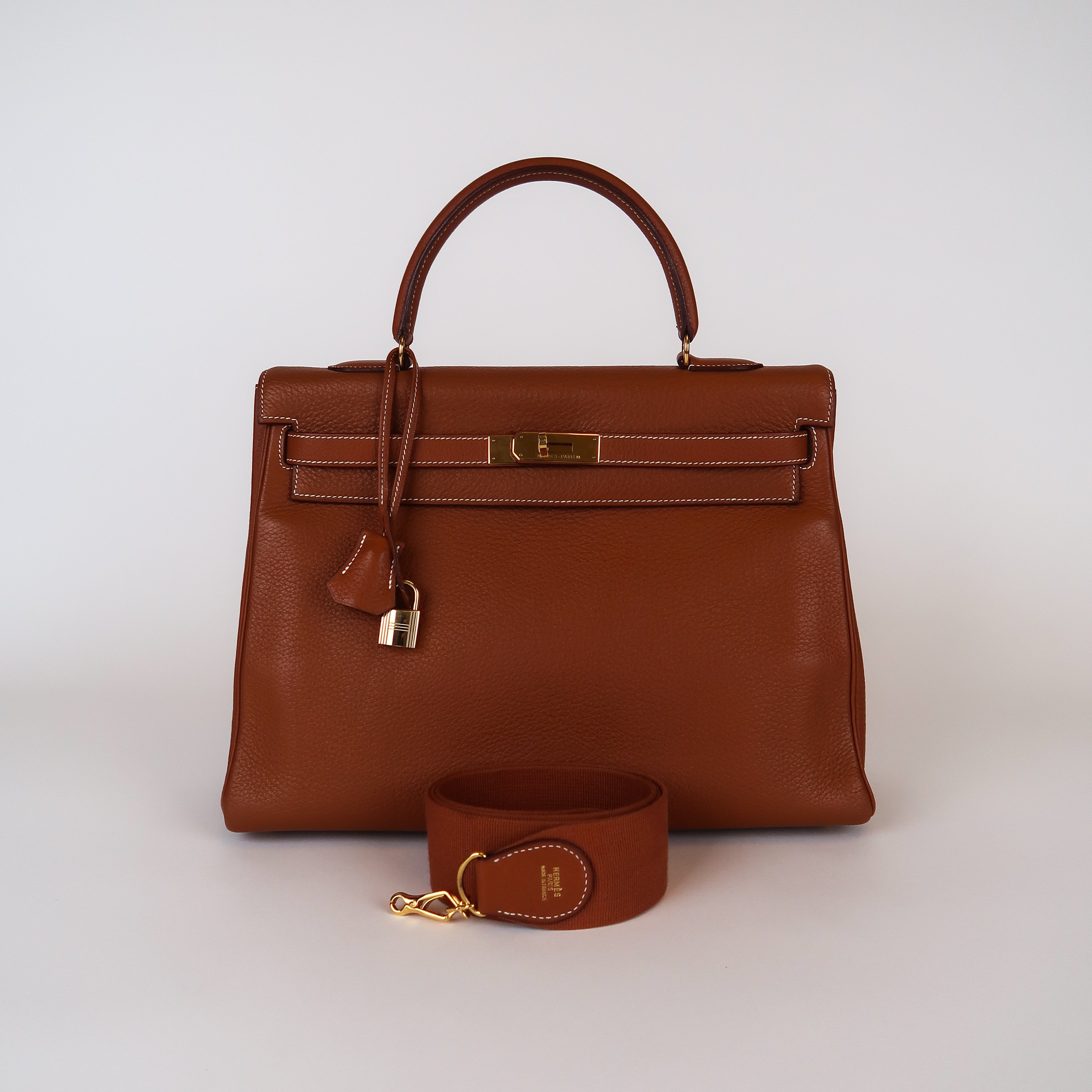Vintage Hermès Gold Clemence Kelly 35 (GHW | 1995)
