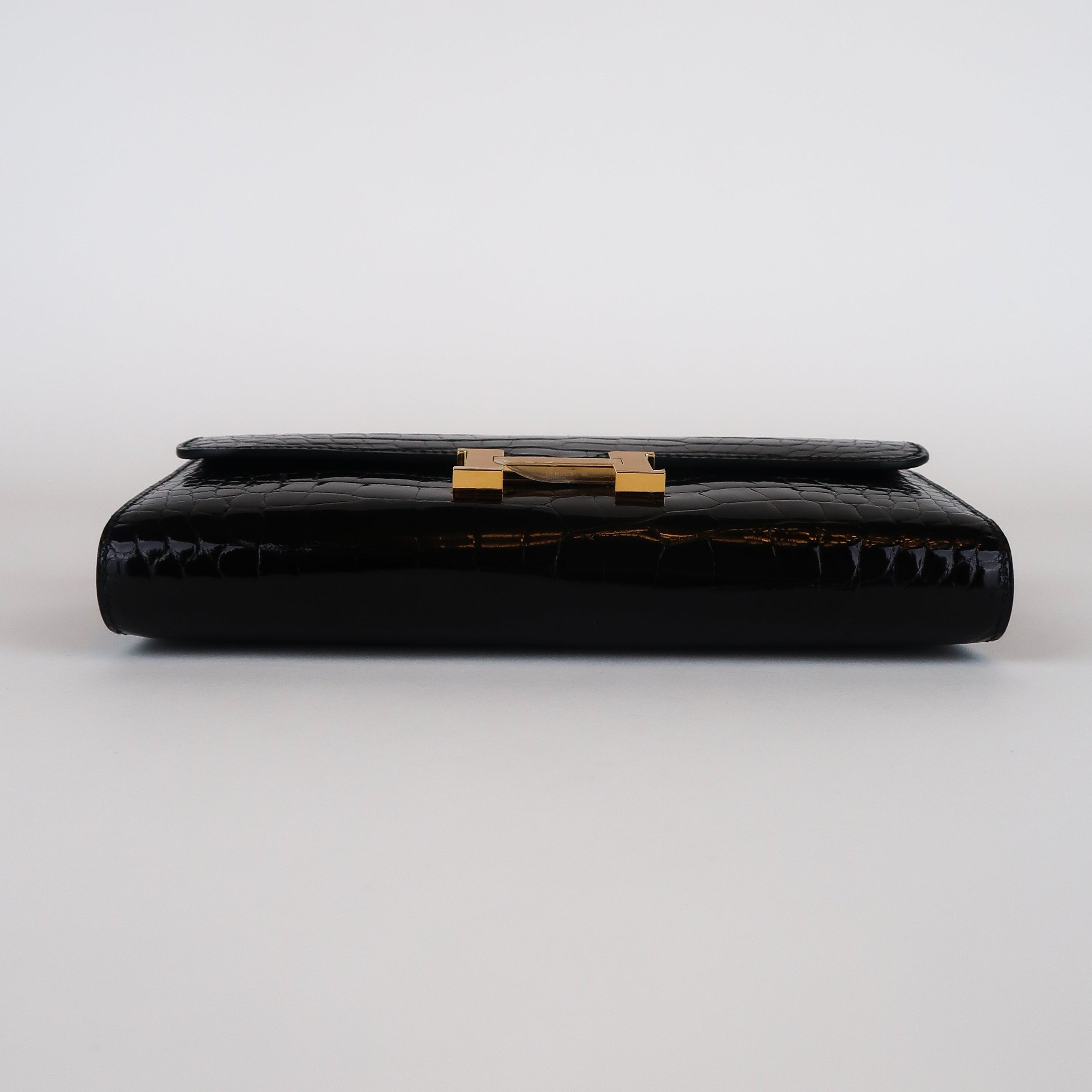 Hermès Noir Shiny Alligator Constance To Go (GHW | 2023)