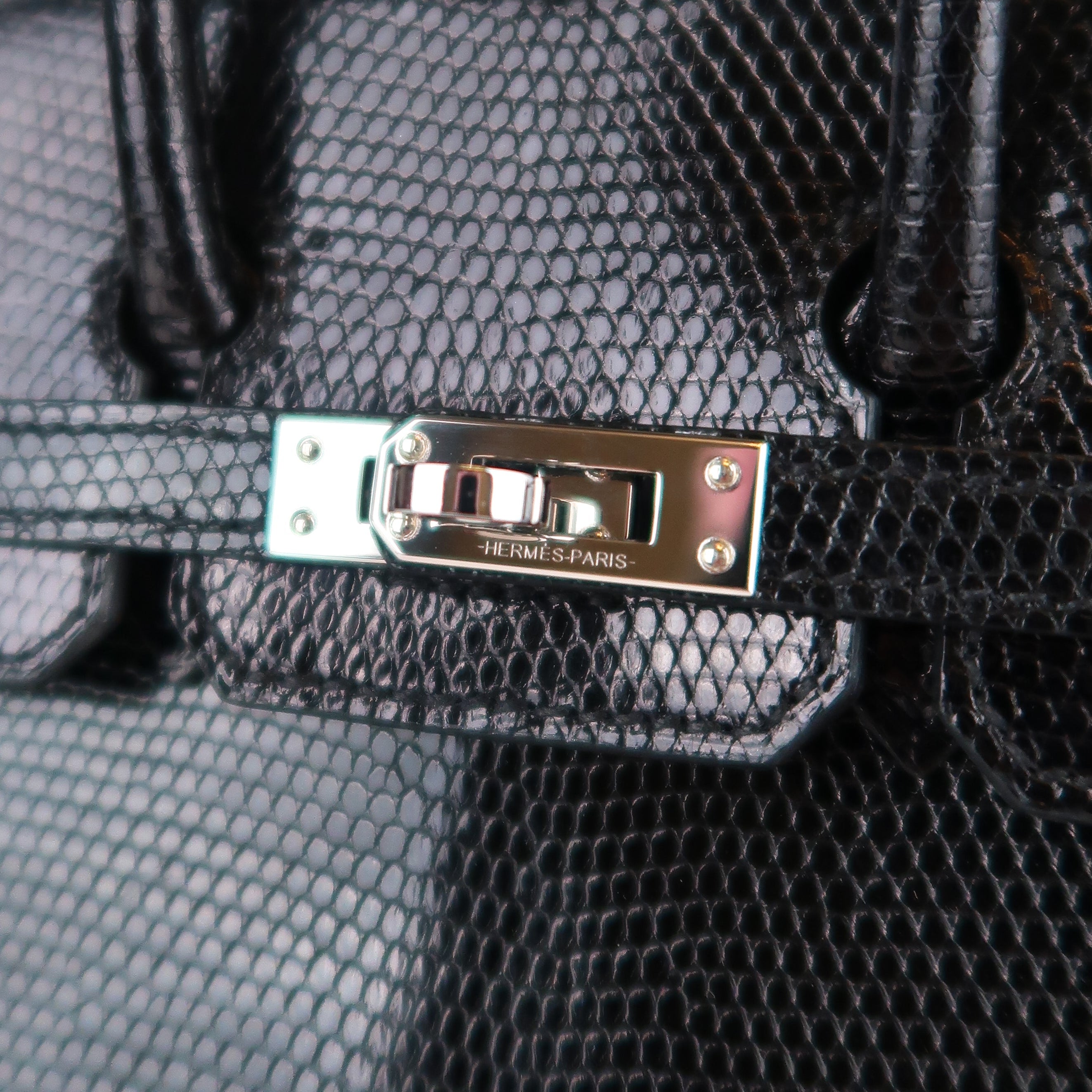 Hermès Noir Niloticus Lizard Birkin 20 (PHW | 2024)