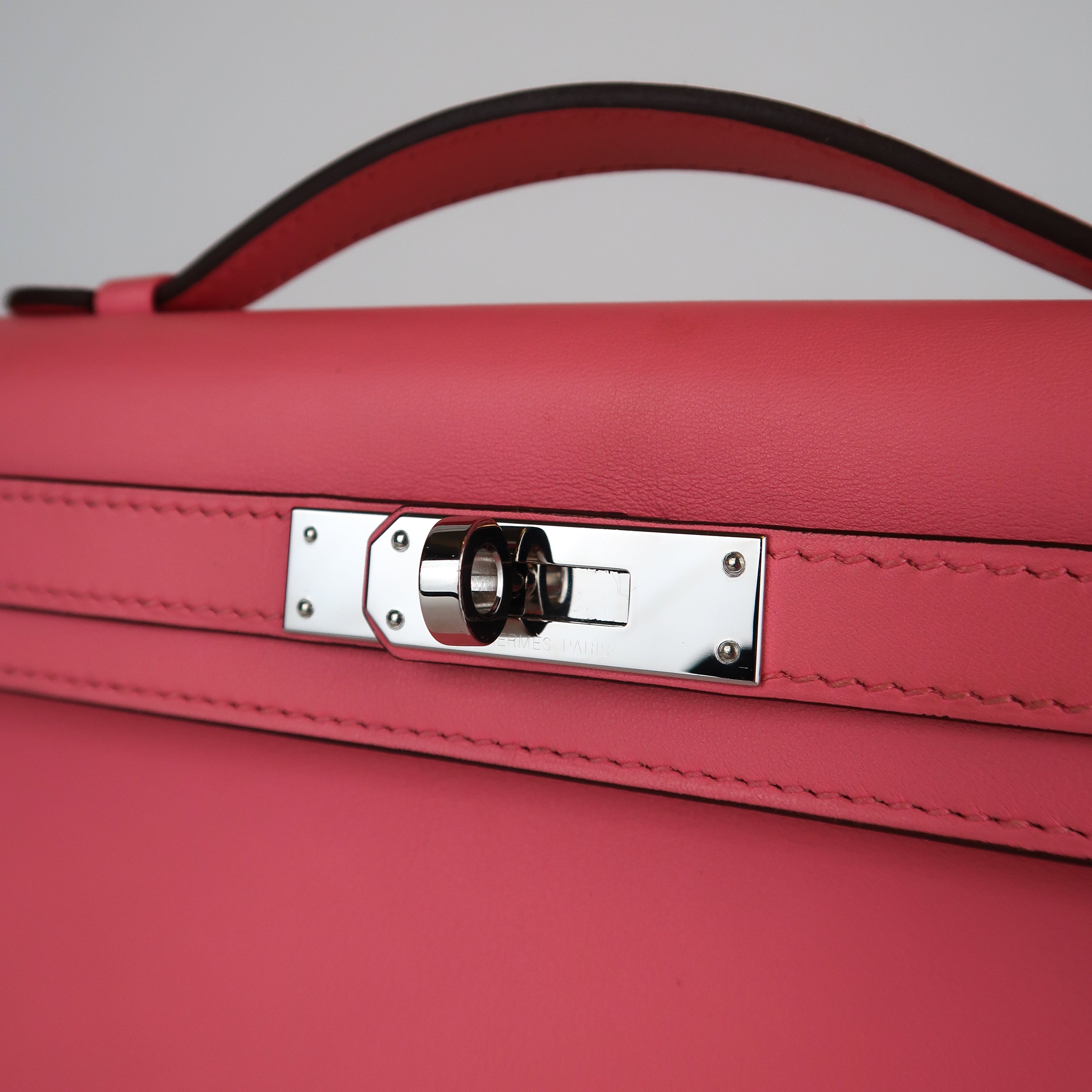 Hermès Rose Azalee Swift Kelly Cut (PHW | 2020)