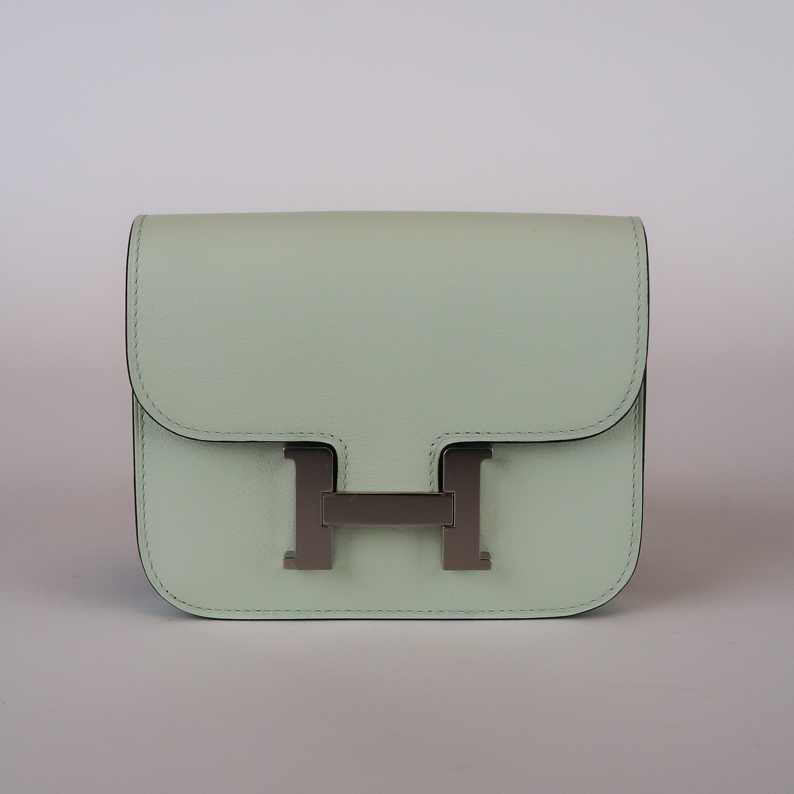 Hermès Vert Fizz Chevre Constance Slim Wallet (PHW | 2022)