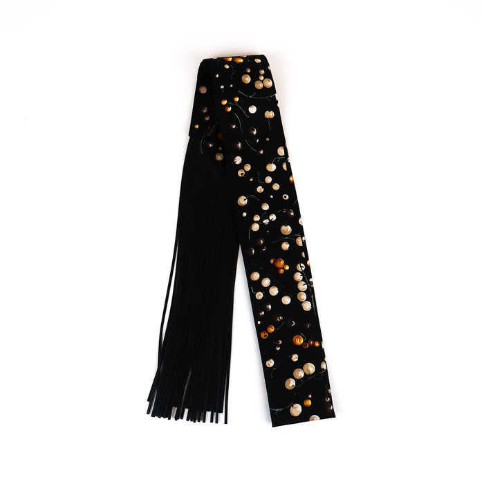Hermès Red Berries Fringe Silk Twilly