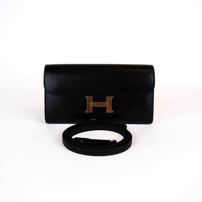 Hermès Noir Box Leather Constance To Go (GHW | 2026)