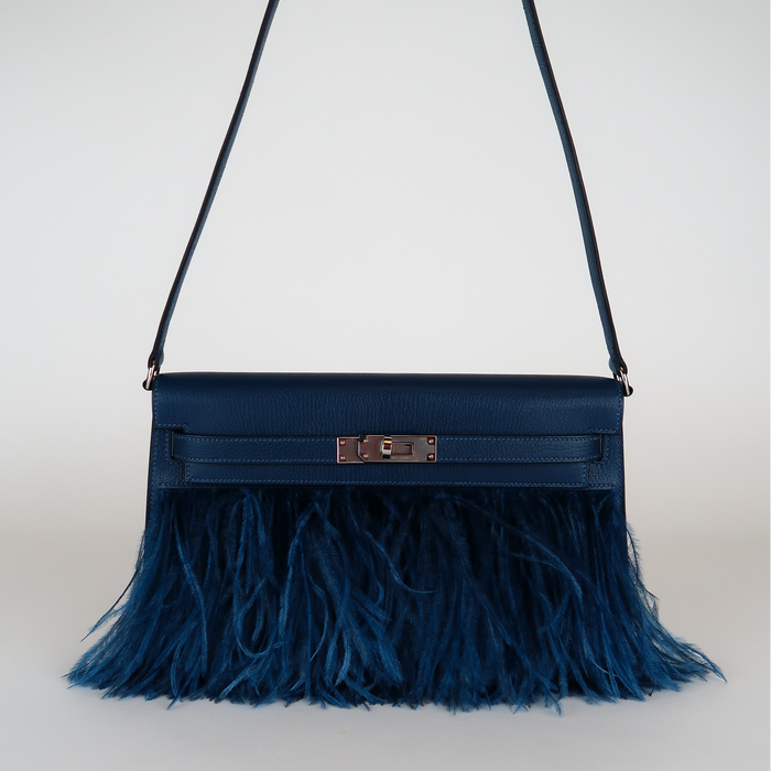 Hermès Deep Blue Chevre Kelly Elan Foile (PHW | 2025)