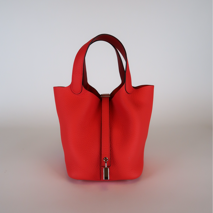 Hermès Rose Texas Clemence Picotin 18 (PHW | 2024)
